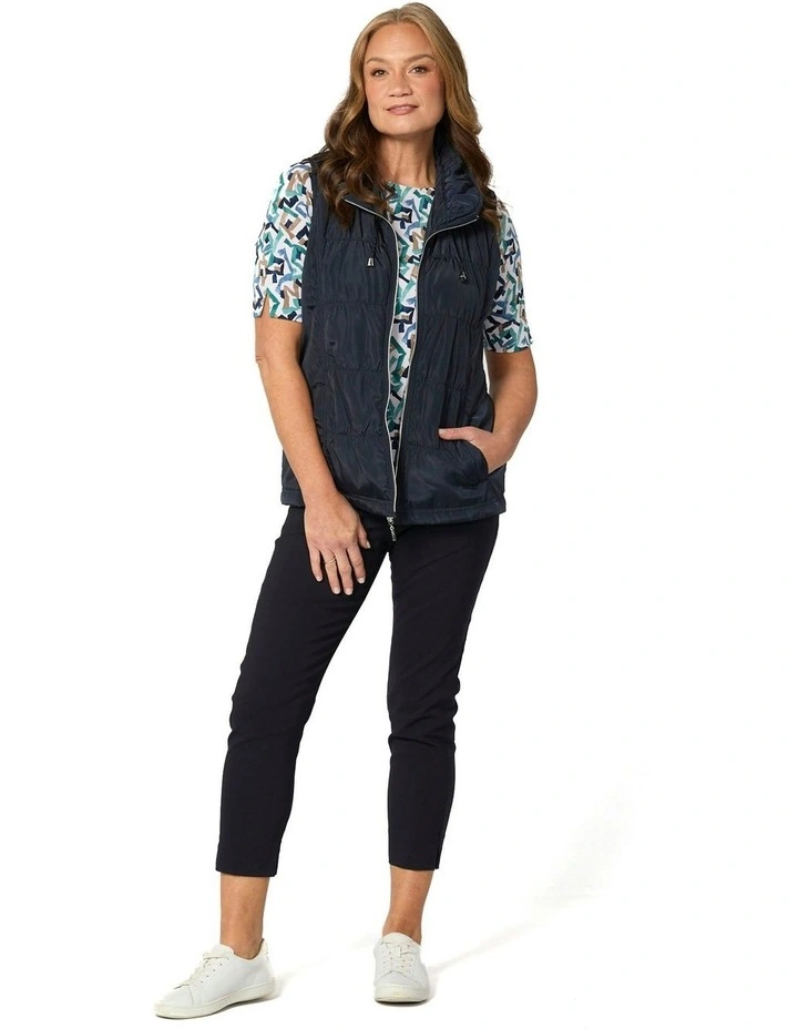 Lakeshore Zip Up Ruched Vest in Blue image 4