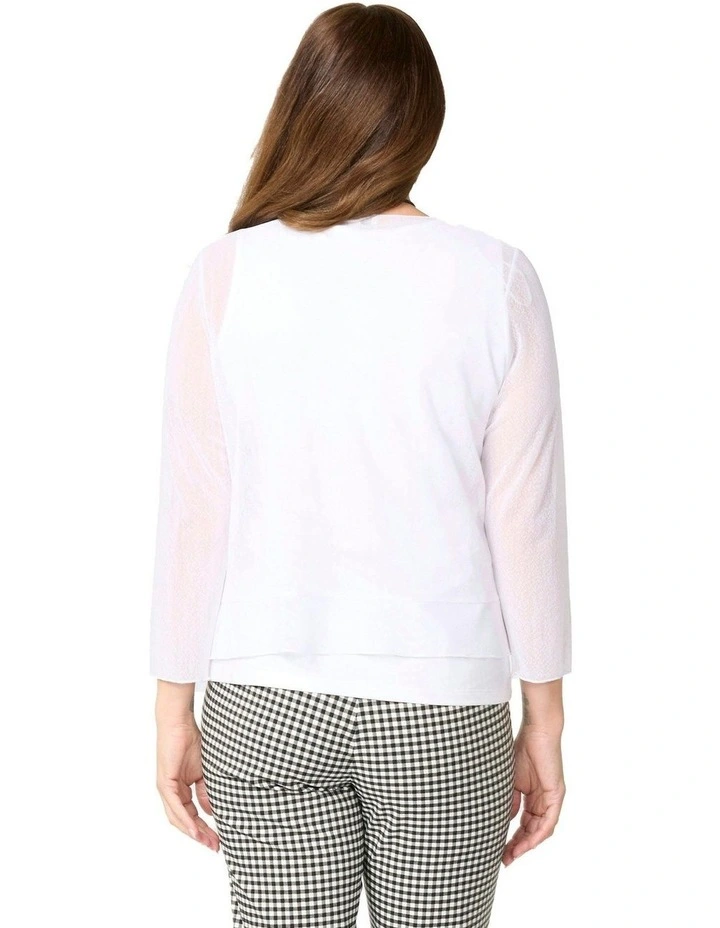 Monaco Mesh Cardigan in White image 2