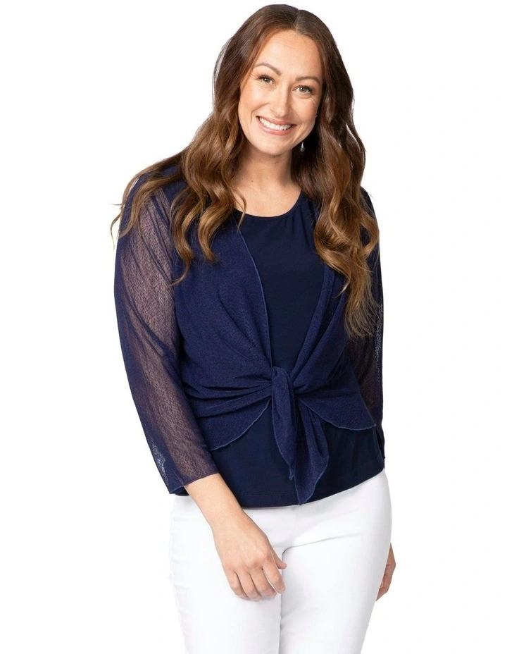 Monaco Mesh Cardigan in Blue image 1
