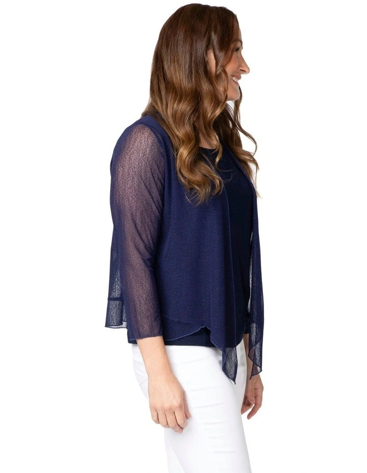 Monaco Mesh Cardigan in Blue image 3