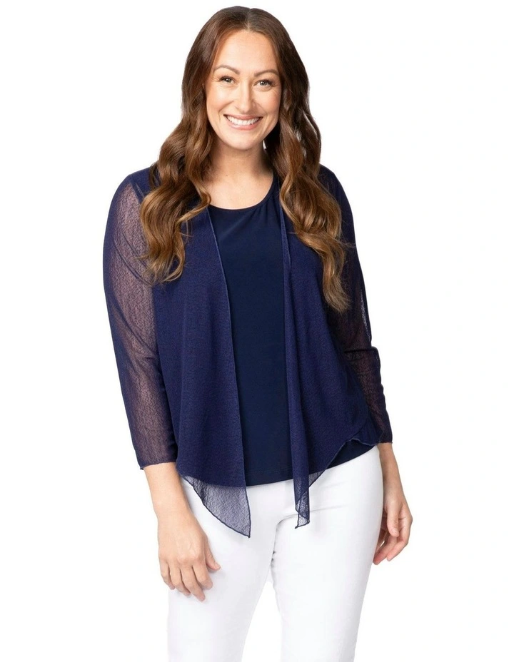 Monaco Mesh Cardigan in Blue image 4