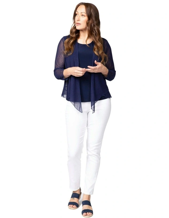 Monaco Mesh Cardigan in Blue image 5