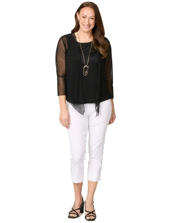 Monaco Mesh Cardigan in Black image 5