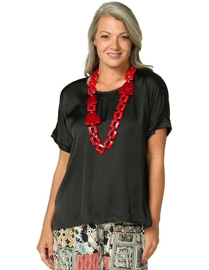 Brazil Extended Sleeve Top in Black image 1