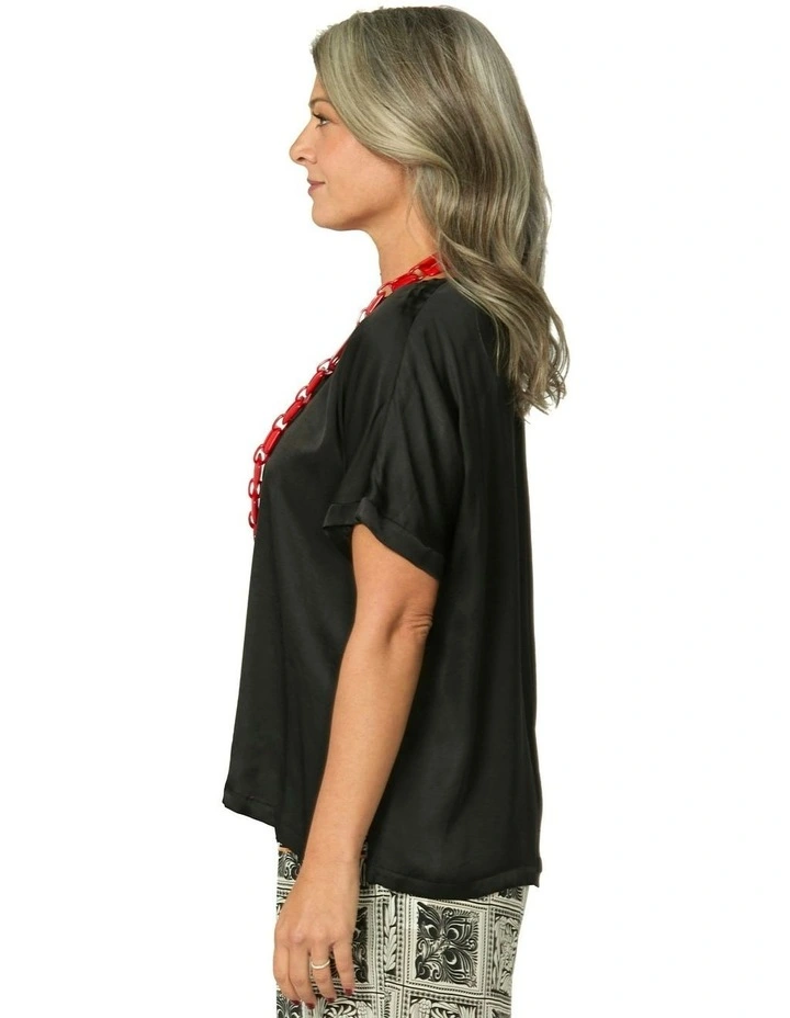 Brazil Extended Sleeve Top in Black image 3