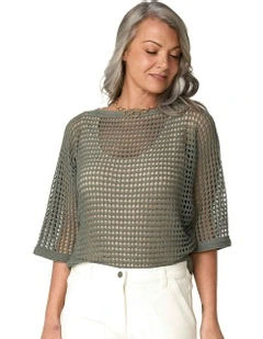 Esperance Eyelet Top in Grey