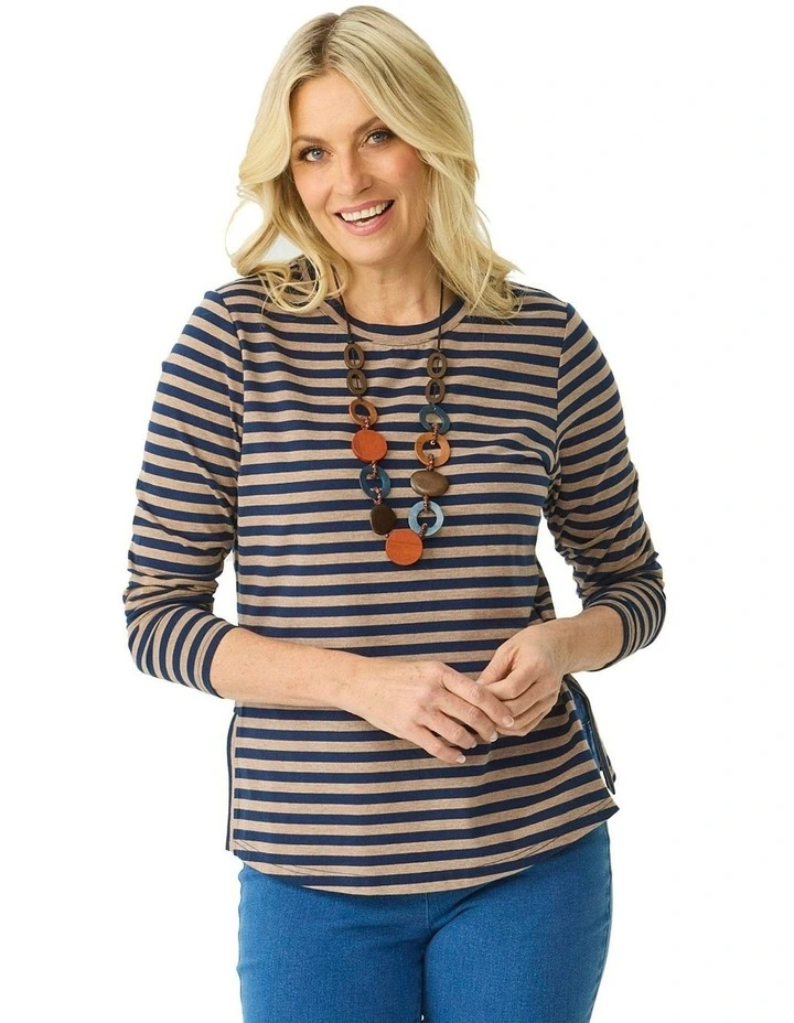 Caz Stripe Top in Multi image 1