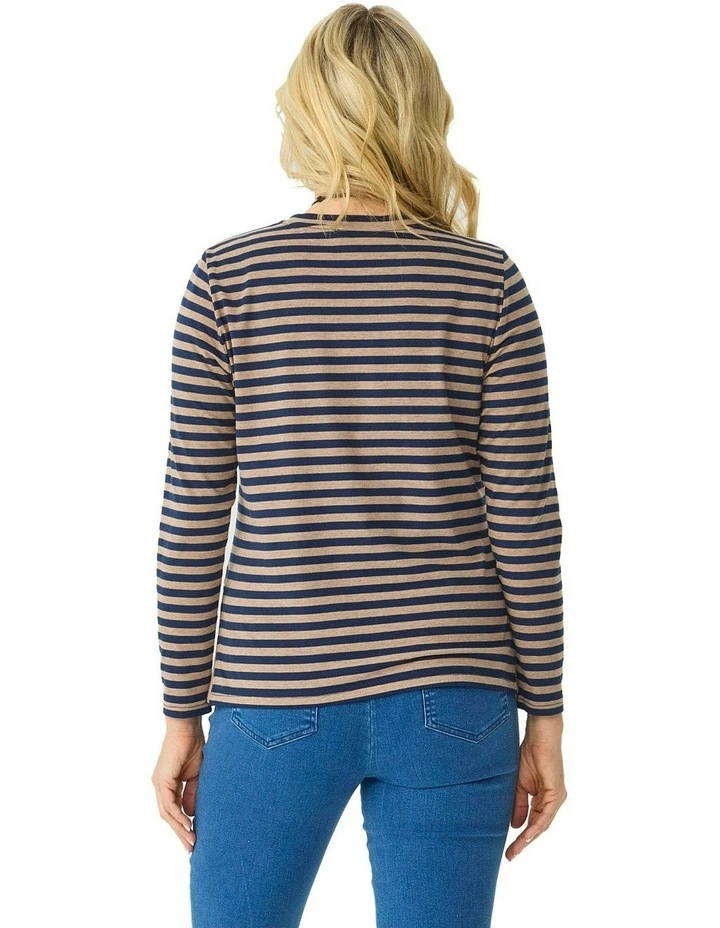 Caz Stripe Top in Multi image 2