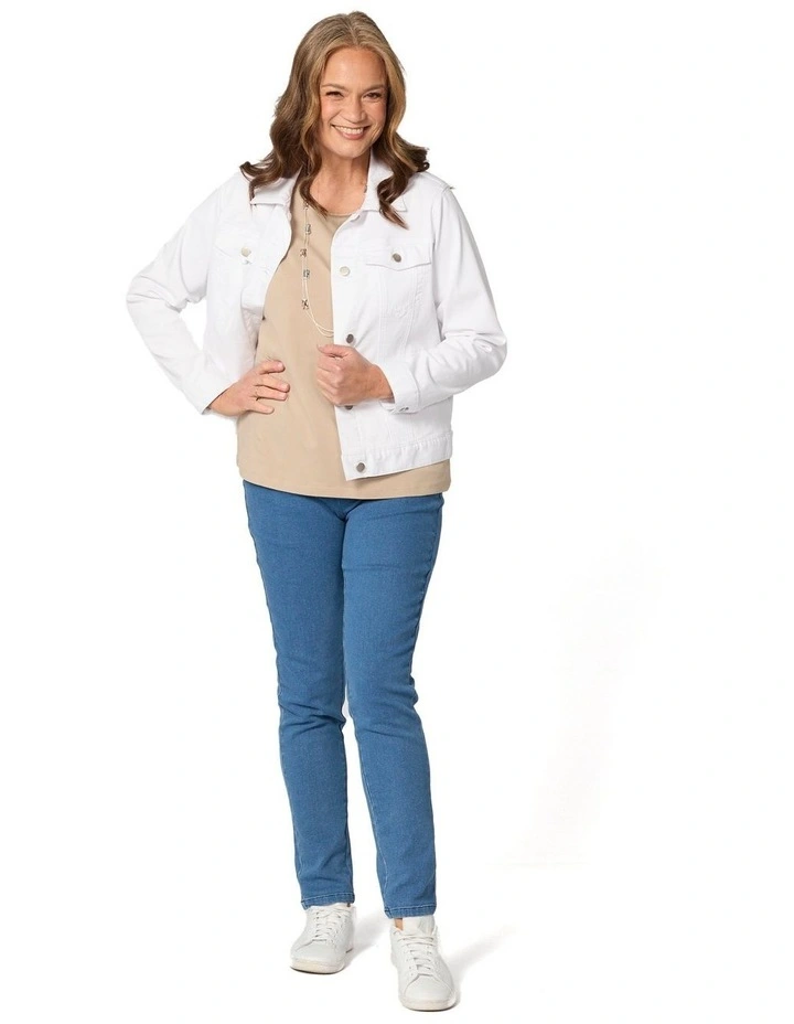 Everyday Ribbon Trim Short Sleeve Tee in Beige image 5