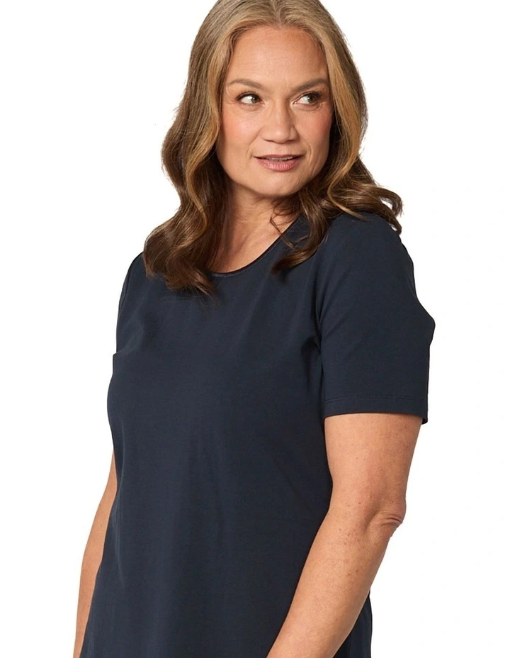 Everyday Ribbon Trim Short Sleeve Tee in Blue image 5