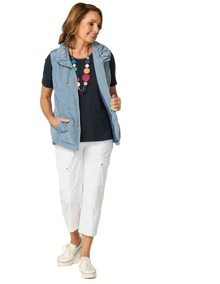 Everyday Ribbon Trim Short Sleeve Tee in Blue image 7