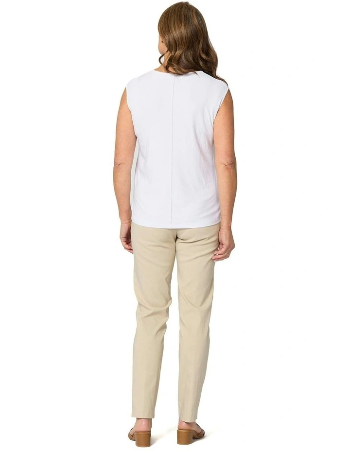 Hush Nadia V Neck Sleeveless Top in White image 2