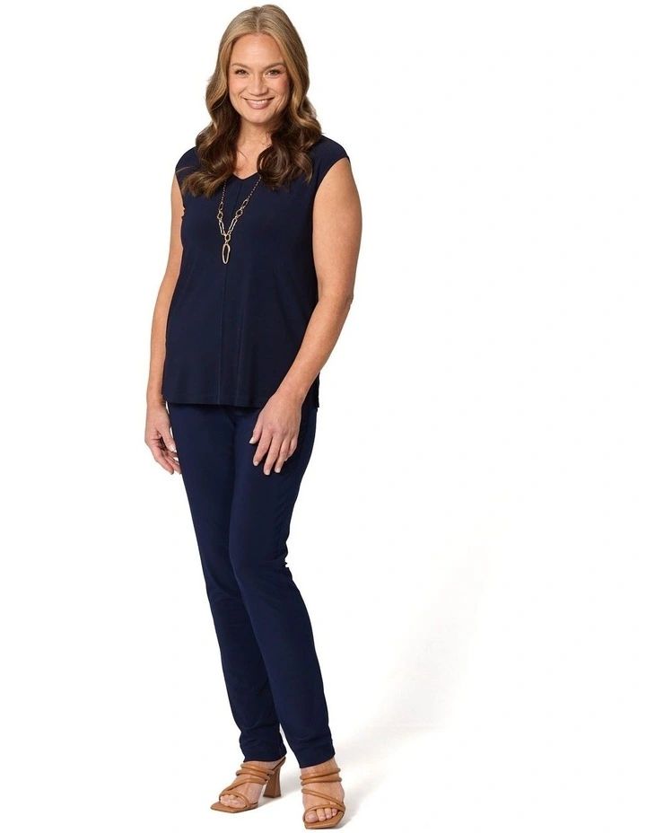 Hush Nadia V Neck Sleeveless Top in Blue image 4