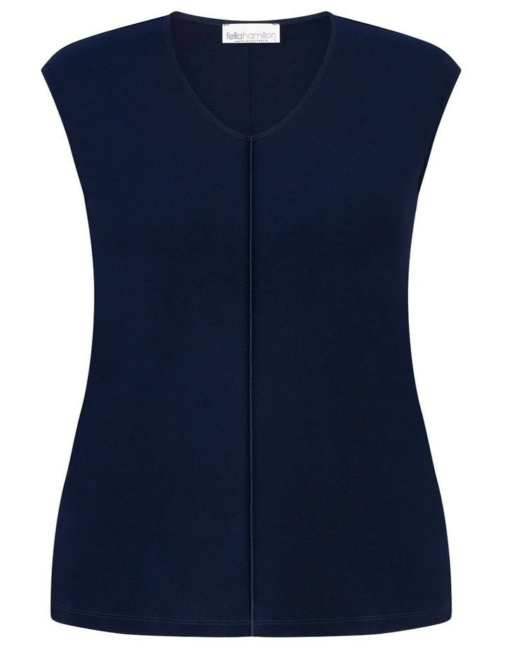 Hush Nadia V Neck Sleeveless Top in Blue image 6