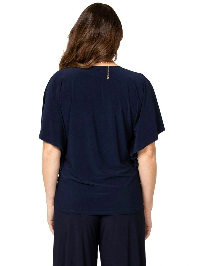 Hush Flutter Sleeve Top in Blue image 2