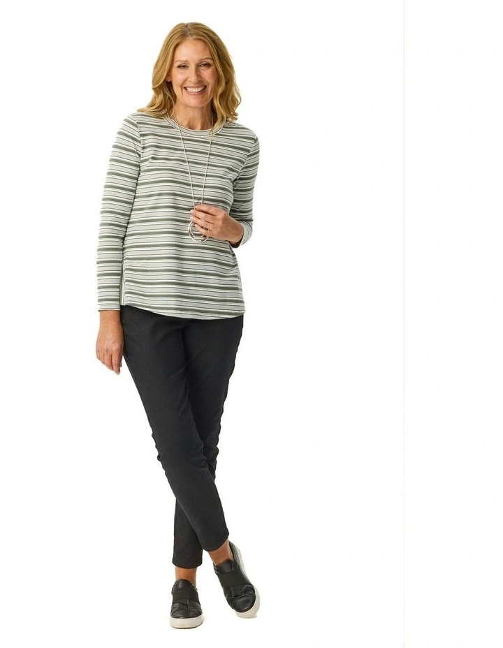 Kit Stripe Long Sleeve Top in Green image 5
