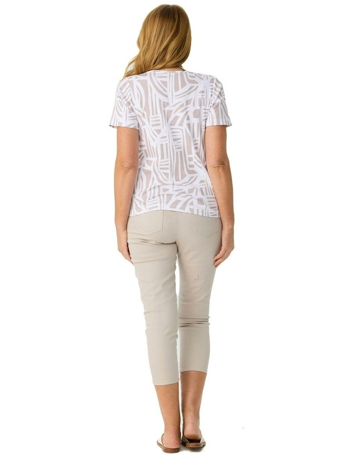 Express Short Sleeve Rib Tee in Taupe image 2