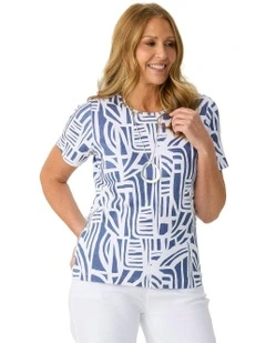 Express Short Sleeve Rib Tee in Multi