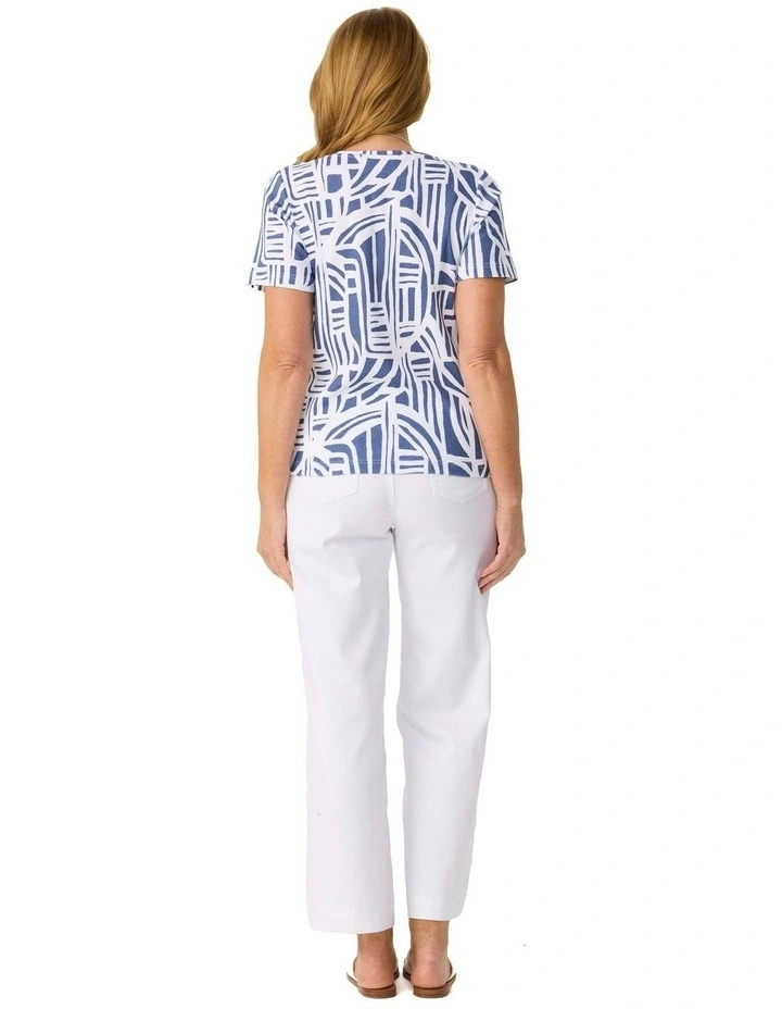 Express Short Sleeve Rib Tee in Multi image 2