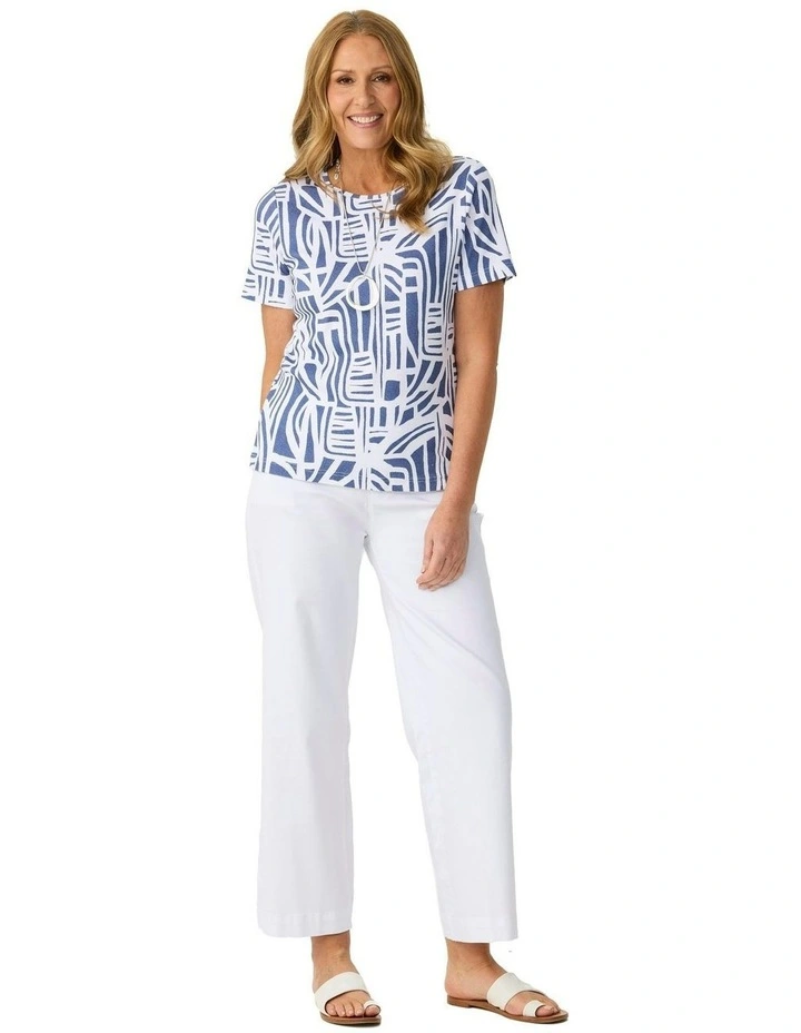 Express Short Sleeve Rib Tee in Multi image 4