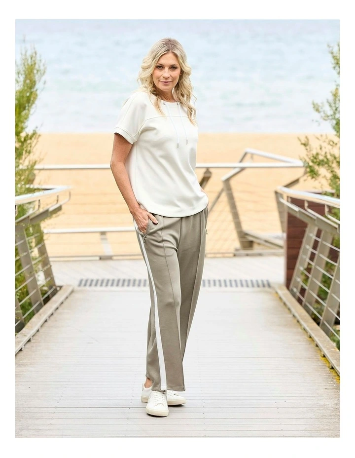 Zen Relaxed Short Sleeve Top in Ivory image 5