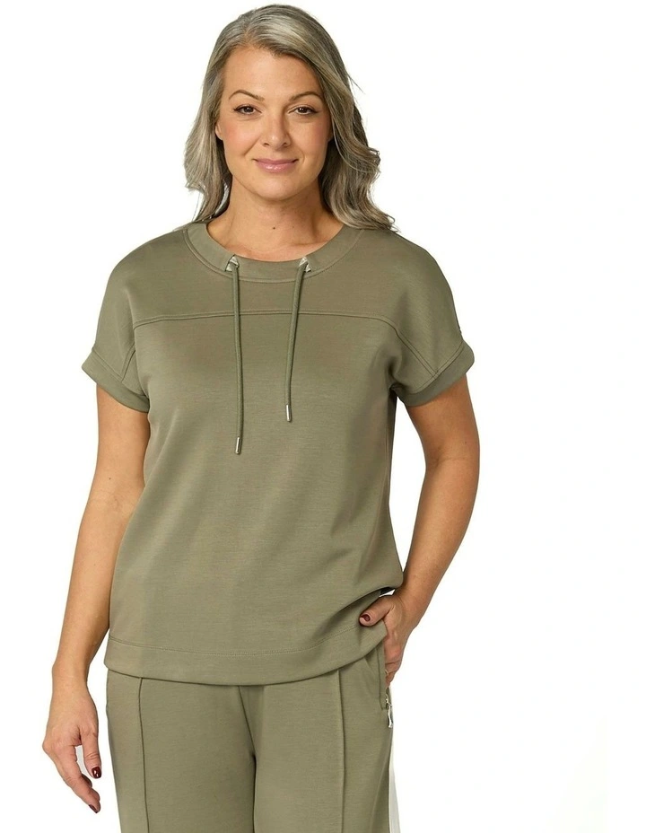 Zen Relaxed Short Sleeve Top in Olive image 1