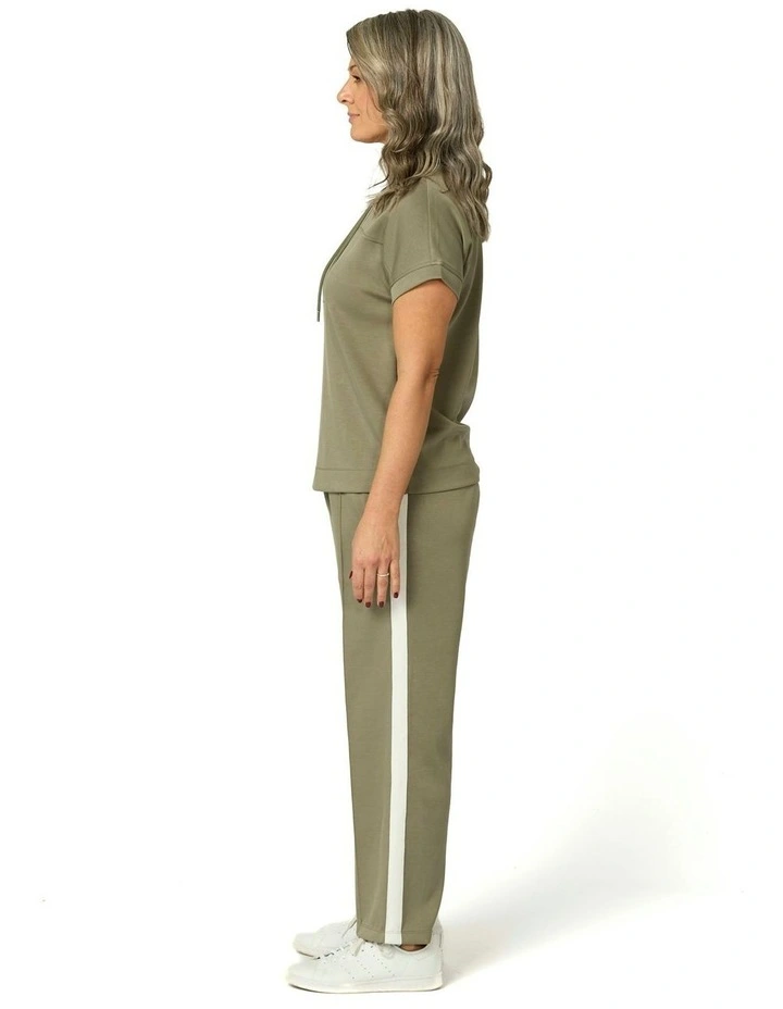 Zen Relaxed Short Sleeve Top in Olive image 3
