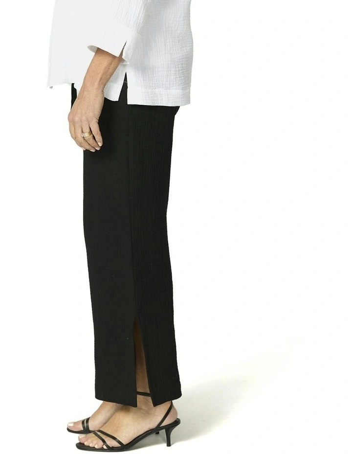 Bubble Long Pant with Splits in Black image 3