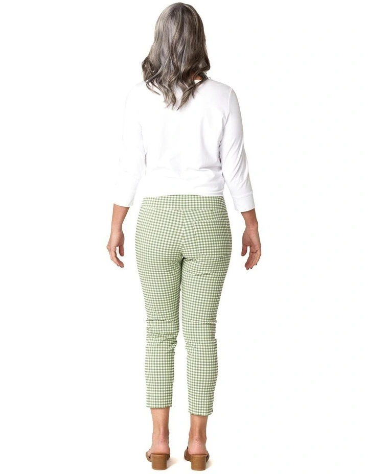 Bayside Check 7/8 Basque Pant in Green image 2