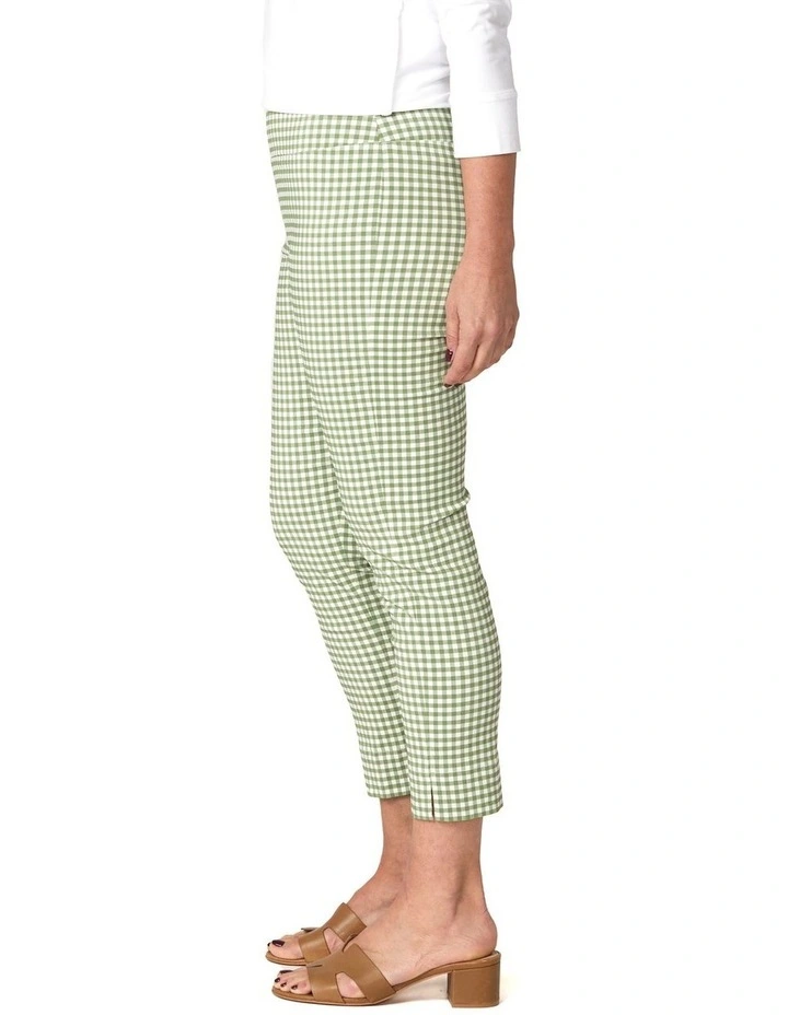 Bayside Check 7/8 Basque Pant in Green image 3