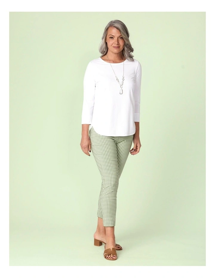 Bayside Check 7/8 Basque Pant in Green image 5