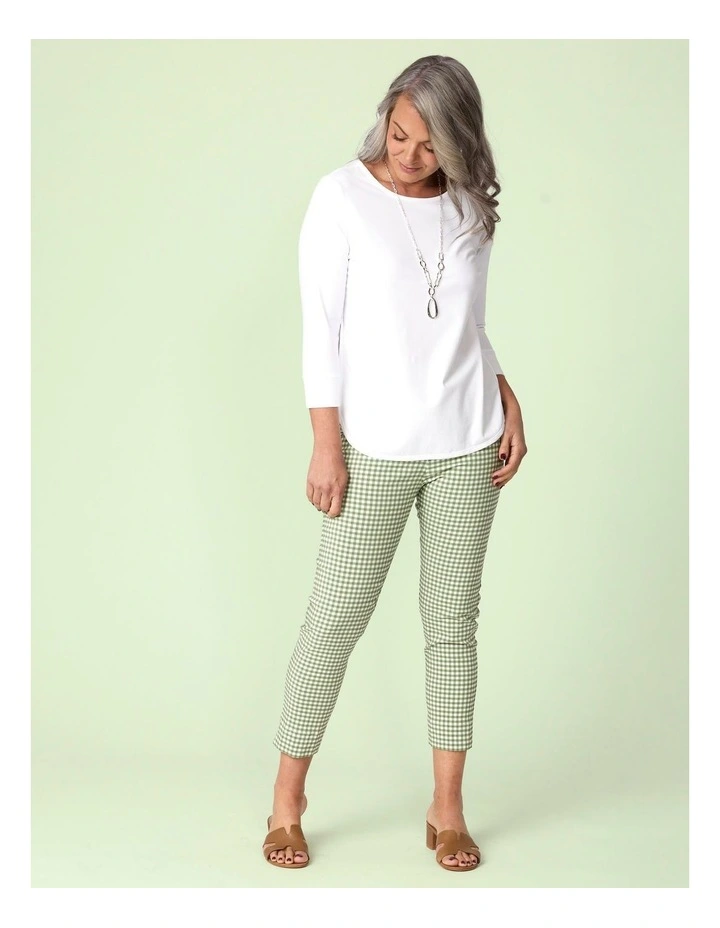 Bayside Check 7/8 Basque Pant in Green image 6