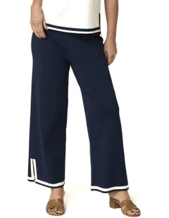 Otis Contrast Trim Knit Pant in Blue