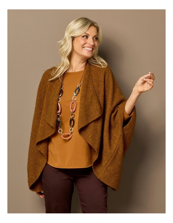 Eternity Modal Cotton 3/4 Sleeve Top in Brown image 7