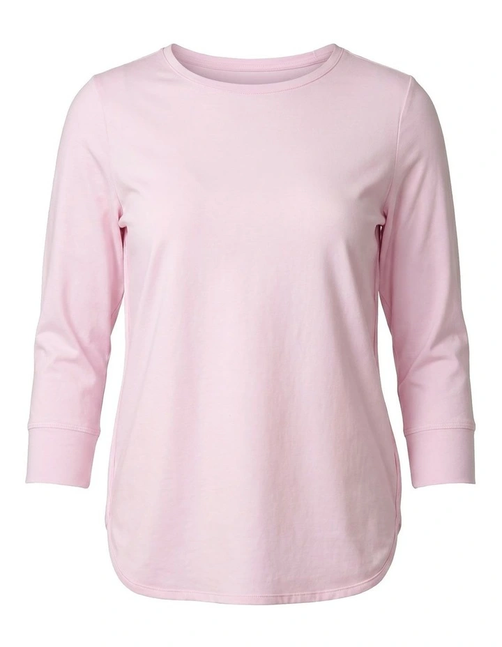 Eternity Cotton 3/4 Sleeve Top in Pink image 6