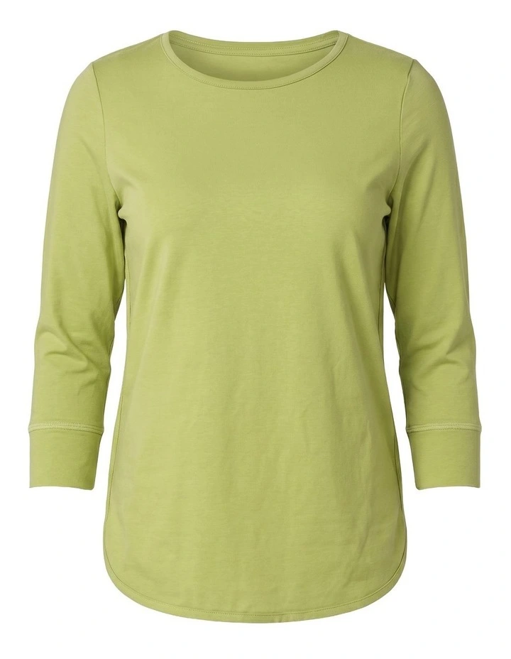Eternity Cotton 3/4 Sleeve Top in Green image 6