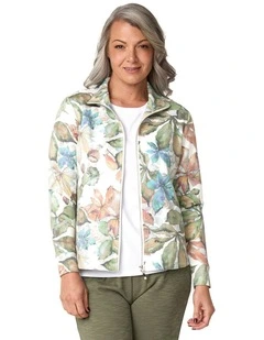 Oasis Print Zip Up Jacket in Assorted