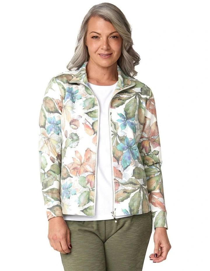 Oasis Print Zip Up Jacket in Assorted image 1