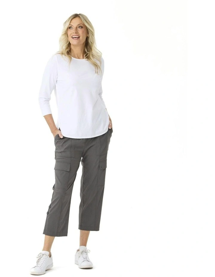Vibe Stretch Crop Cargo Pant in Stone image 4