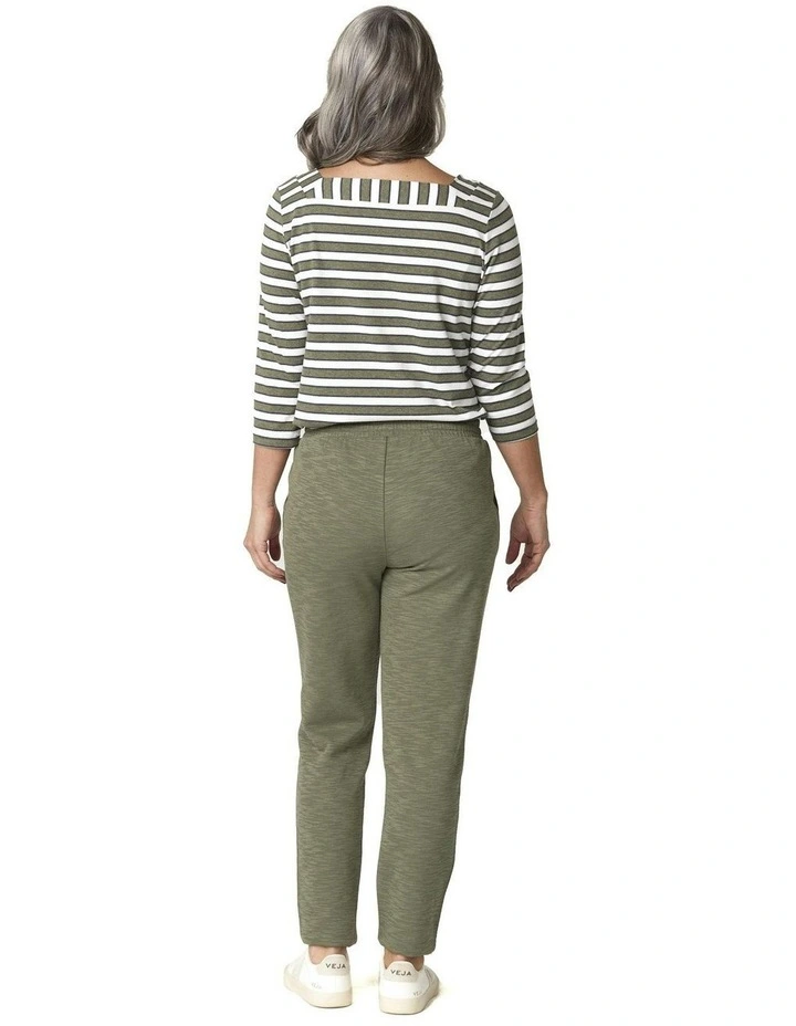 Retreat Top Stitch Pull On Pant in Olive image 2