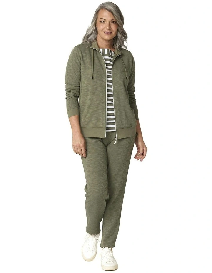 Retreat Top Stitch Pull On Pant in Olive image 4