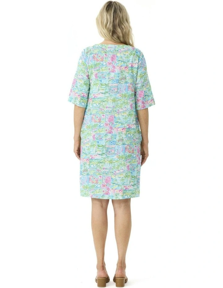 Cocoon Pocket Relaxed Dress in Multi image 2