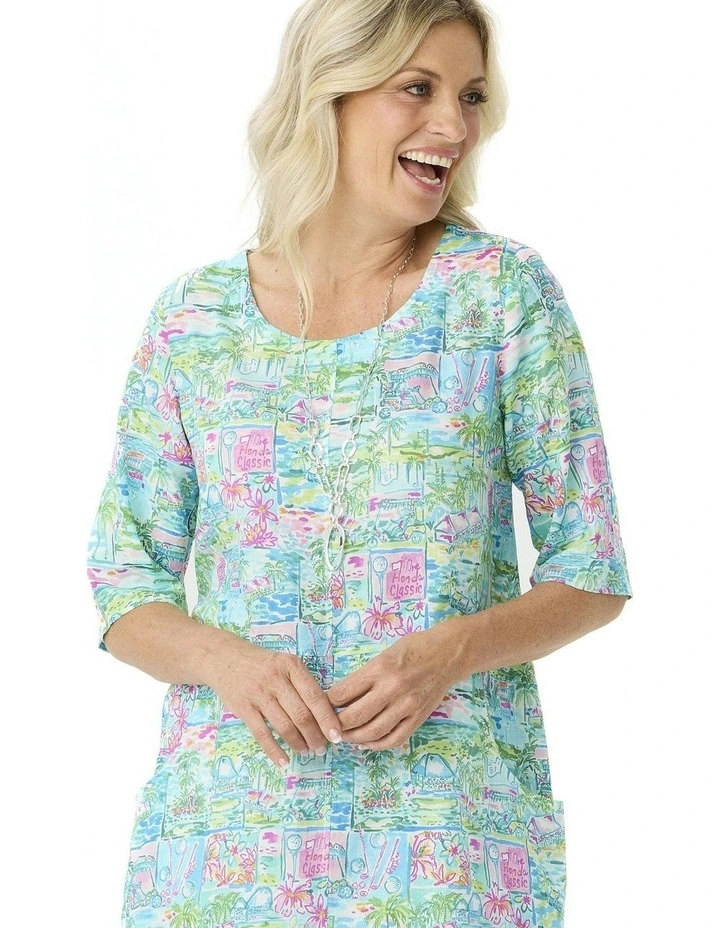 Cocoon Pocket Relaxed Dress in Multi image 4