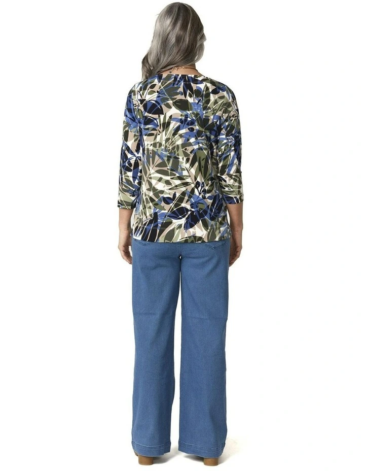 Monset 3/4 Sleeve Tee in Multi image 2