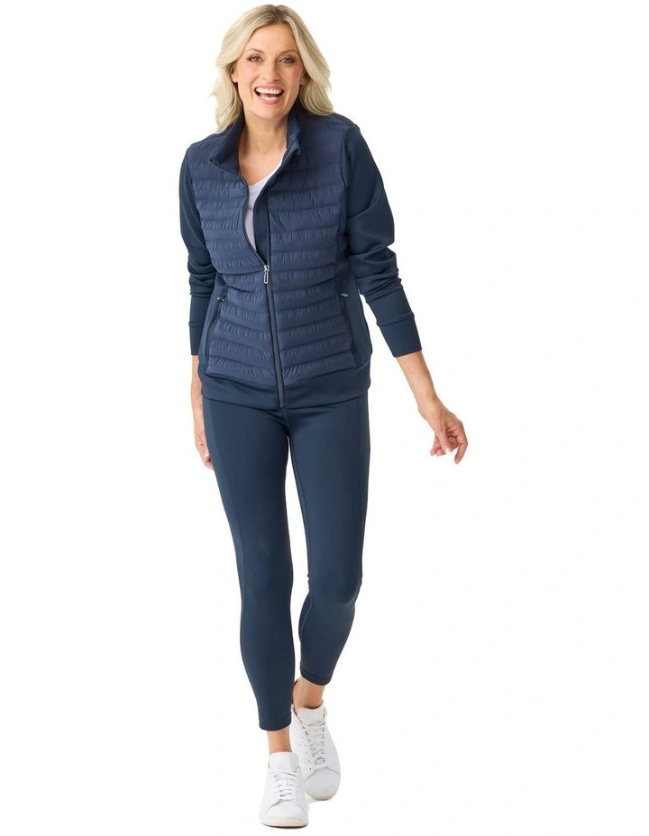 Hybrid Quilted Zip Jacket in Blue image 4