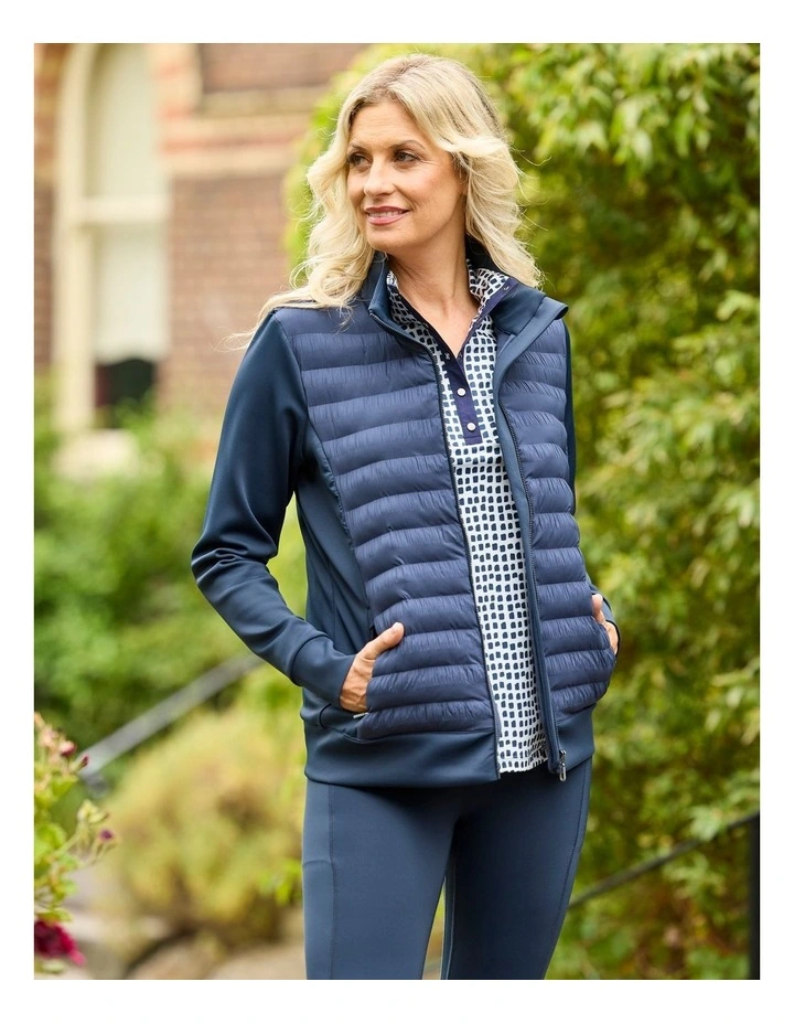 Hybrid Quilted Zip Jacket in Blue image 6