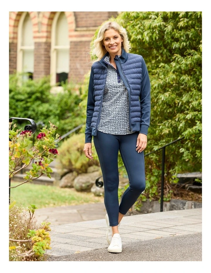 Hybrid Quilted Zip Jacket in Blue image 7