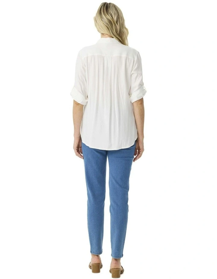 Vita Embroidered 3/4 Sleeve Soft Shirt image 2