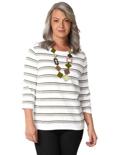 Felix Stripe 3/4 Sleeve Sweater