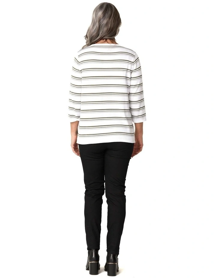Felix Stripe 3/4 Sleeve Sweater image 2